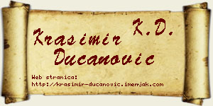 Krasimir Ducanović vizit kartica